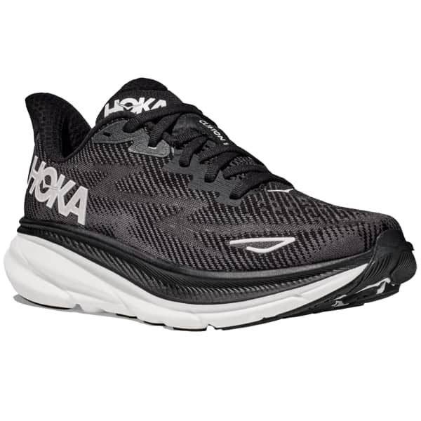 Chaussure running HOKA ONE ONE CLIFTON 9 WIDE BLACK / WHITE