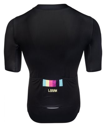 Maillot Manches Courtes LeBram Aubisque Noir Ciel Coupe Ajustée