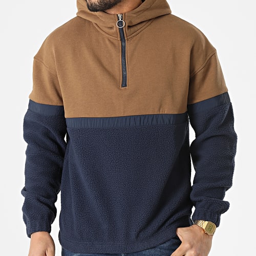 Sweat Capuche Col Zippé Polaire Vigour Quarter Marron