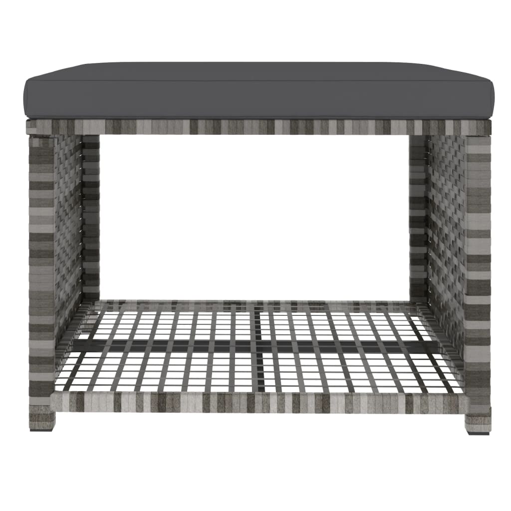 Mobilier à dîner de jardin 4 pièces et coussins gris résine tressée