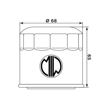 Filtre à huile Meiwa 268138 Type origine