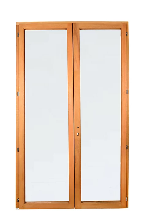 Porte fenêtre bois 2 vantaux GoodHome - l.140 x h.215 cm, tirant droit