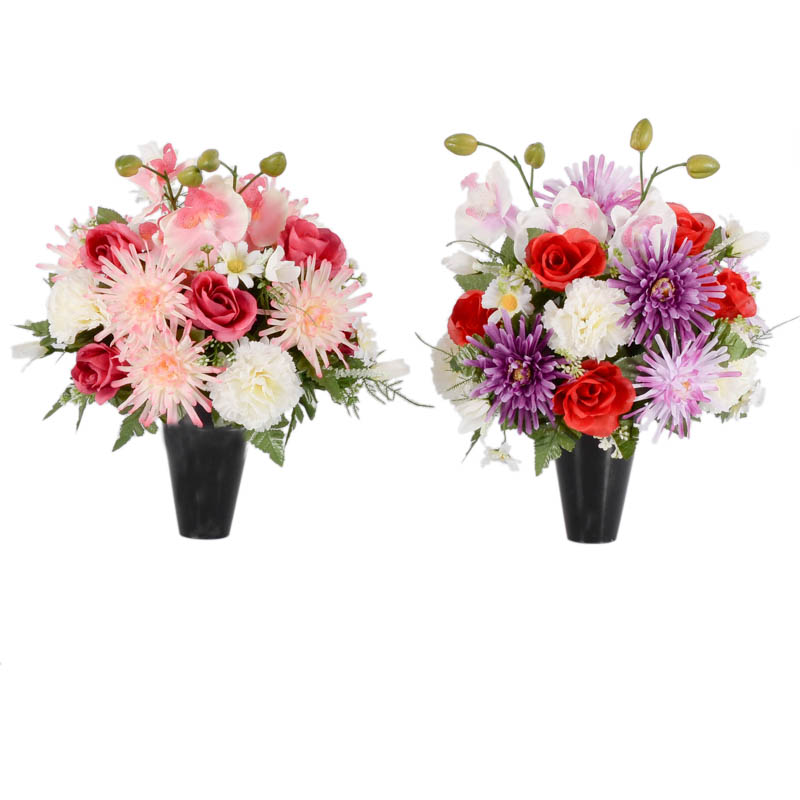 Potée de mums et de roses