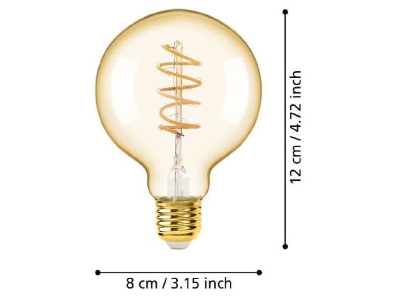 EGLO Leuchten Lampe 4 W E27 Warmweiss Filament LED-Glühbirne in antikem Vintage Design