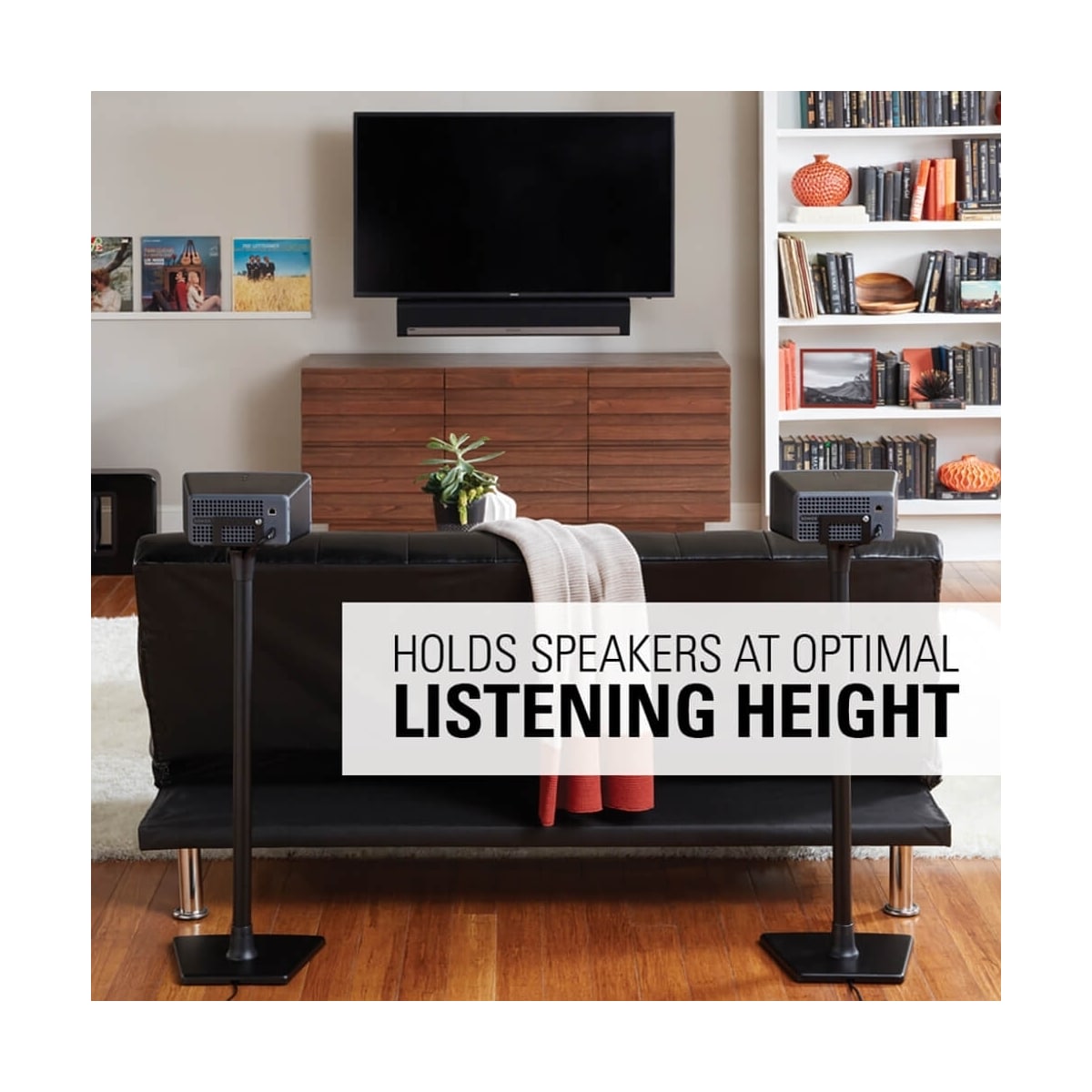 SANUS Gulvstativ for Sonos One SL Play:1 Play:3 Par Svart