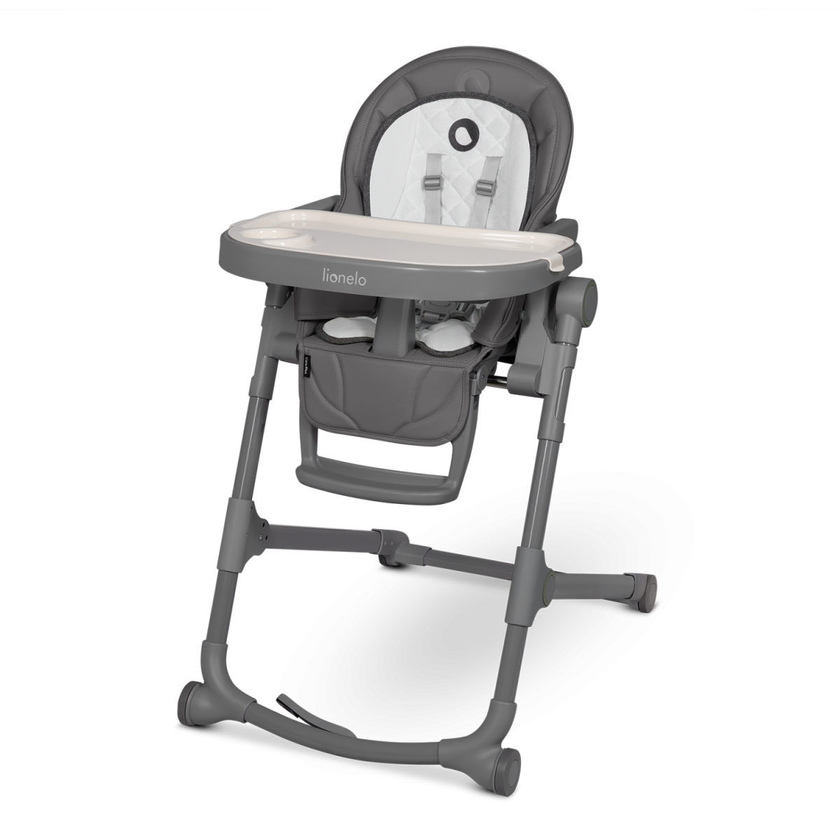 Chaise haute Lionelo Cora Plus 2en1 -15 kg - Chaise pliante avec fonction bascule jusqu'à 9 kg - Arche jouet