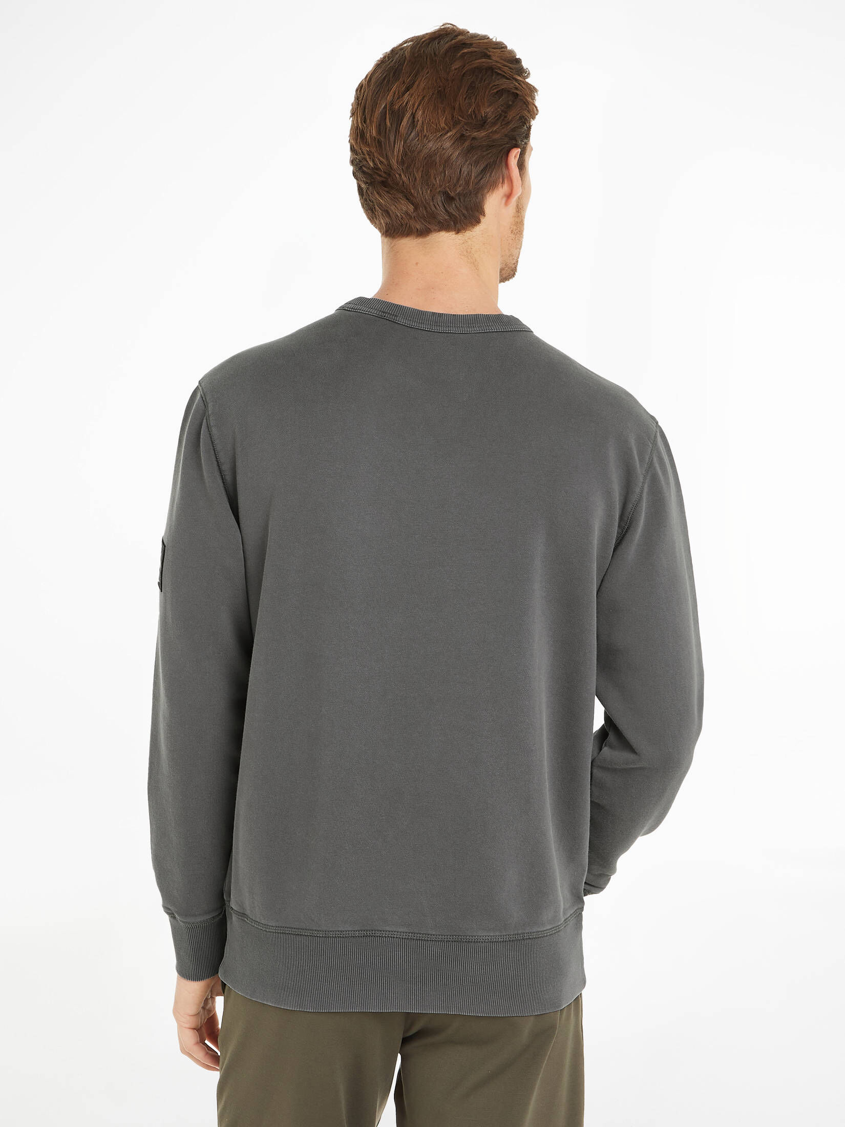CALVIN KLEIN JEANS| Herren Sweatshirt WASHED BADGE CREW NECK