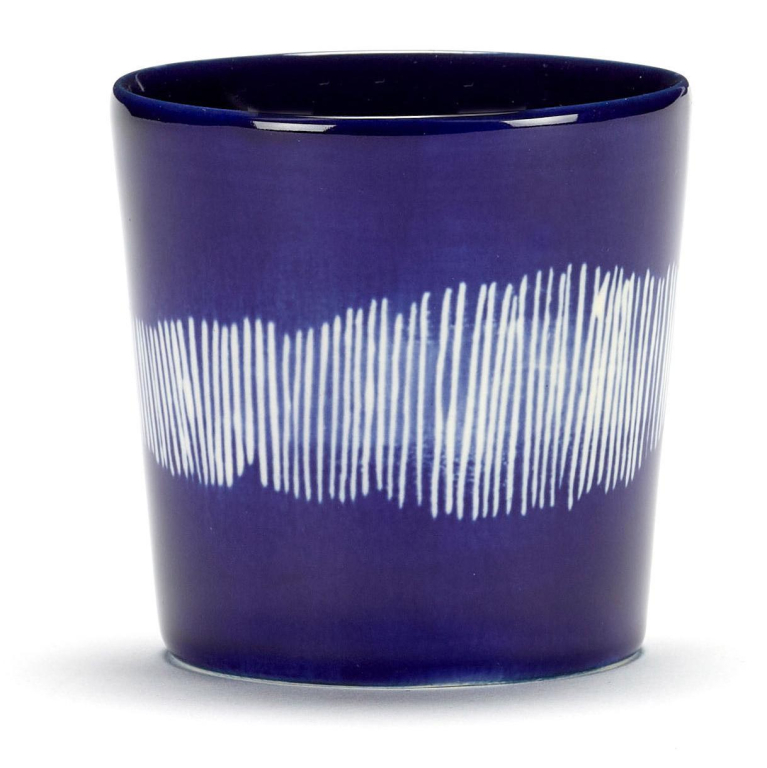Serax Feast by Ottolenghi mok 25cl set van 4 White/Dark Blue Stripes