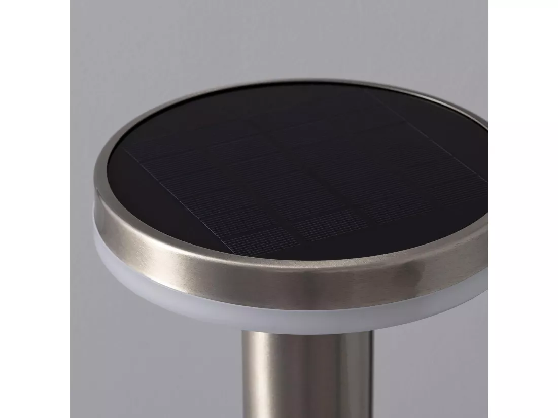 Balise LED Solaire Extérieure Helios Inox 6W en Saillie sur Pied 45cm avec Détecteur de Mouvement Helios Inox 3000K Blanc chaud