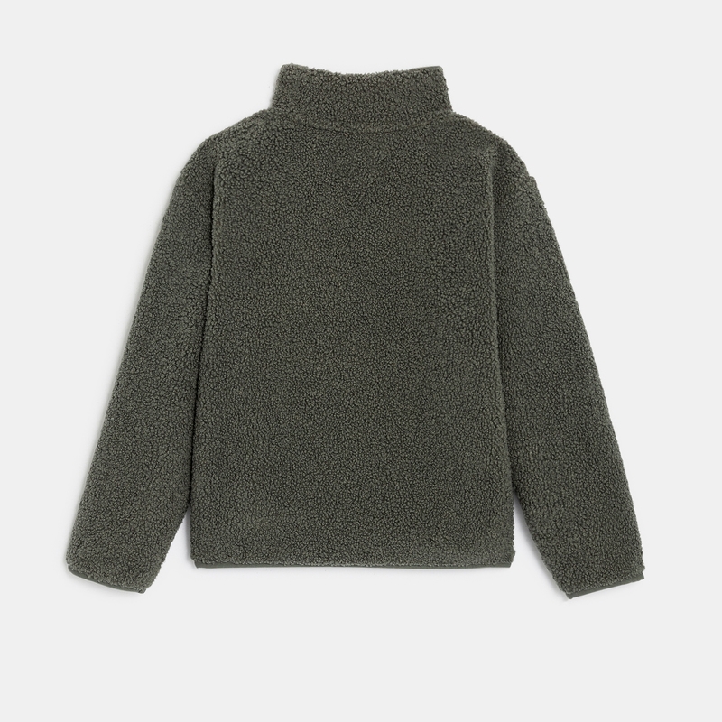 Sweat en polaire sherpa vert garçon