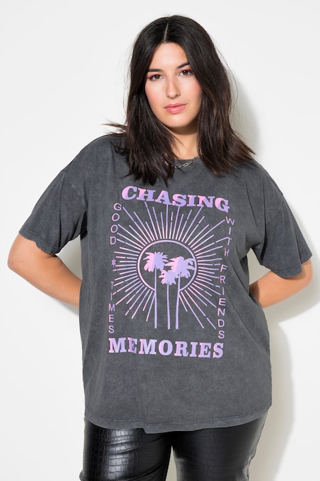T-Shirt, oversized, großer Print, Vintage Look