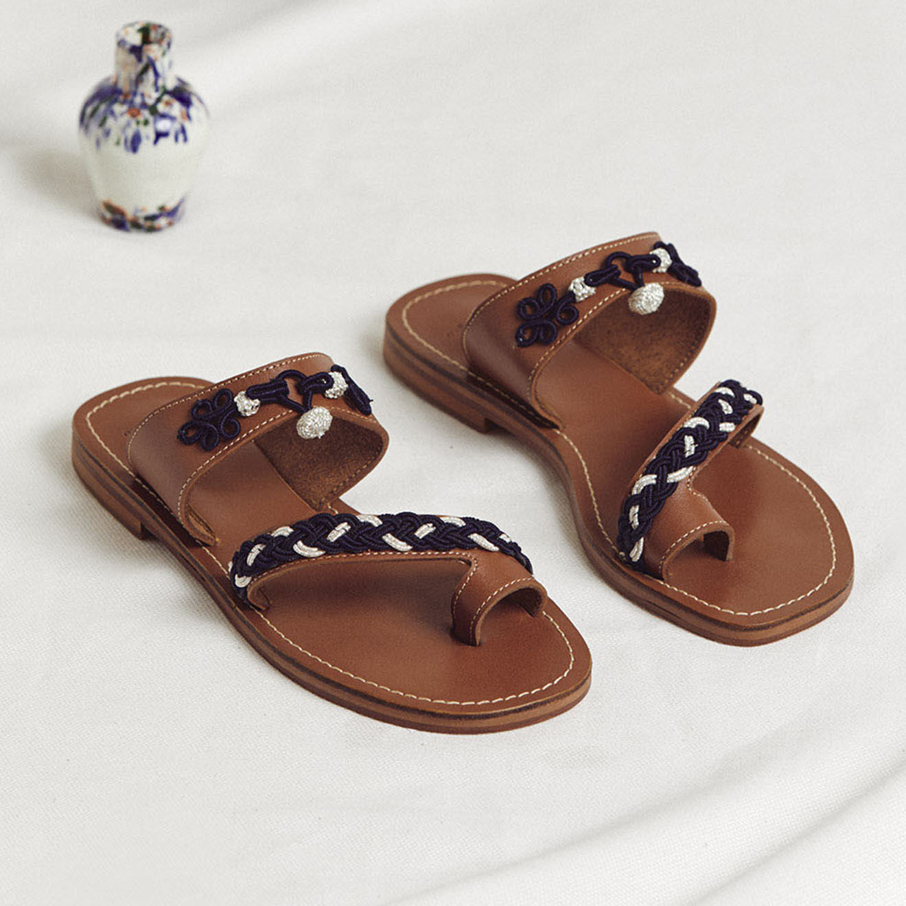Mellow Yellow Sandales en Cuir Bahaar marine