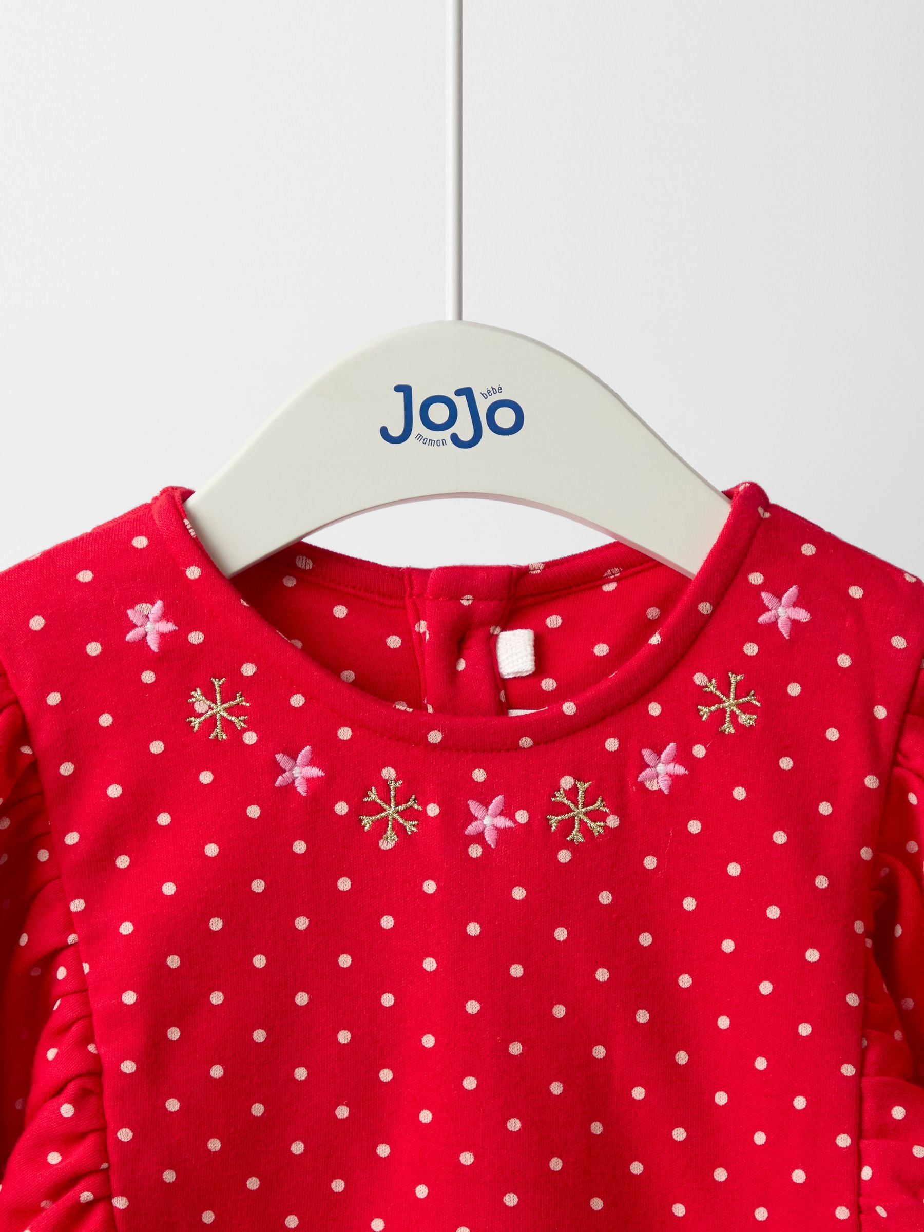 JoJo Maman Bébé Christmas Yoke Appliqué Dress