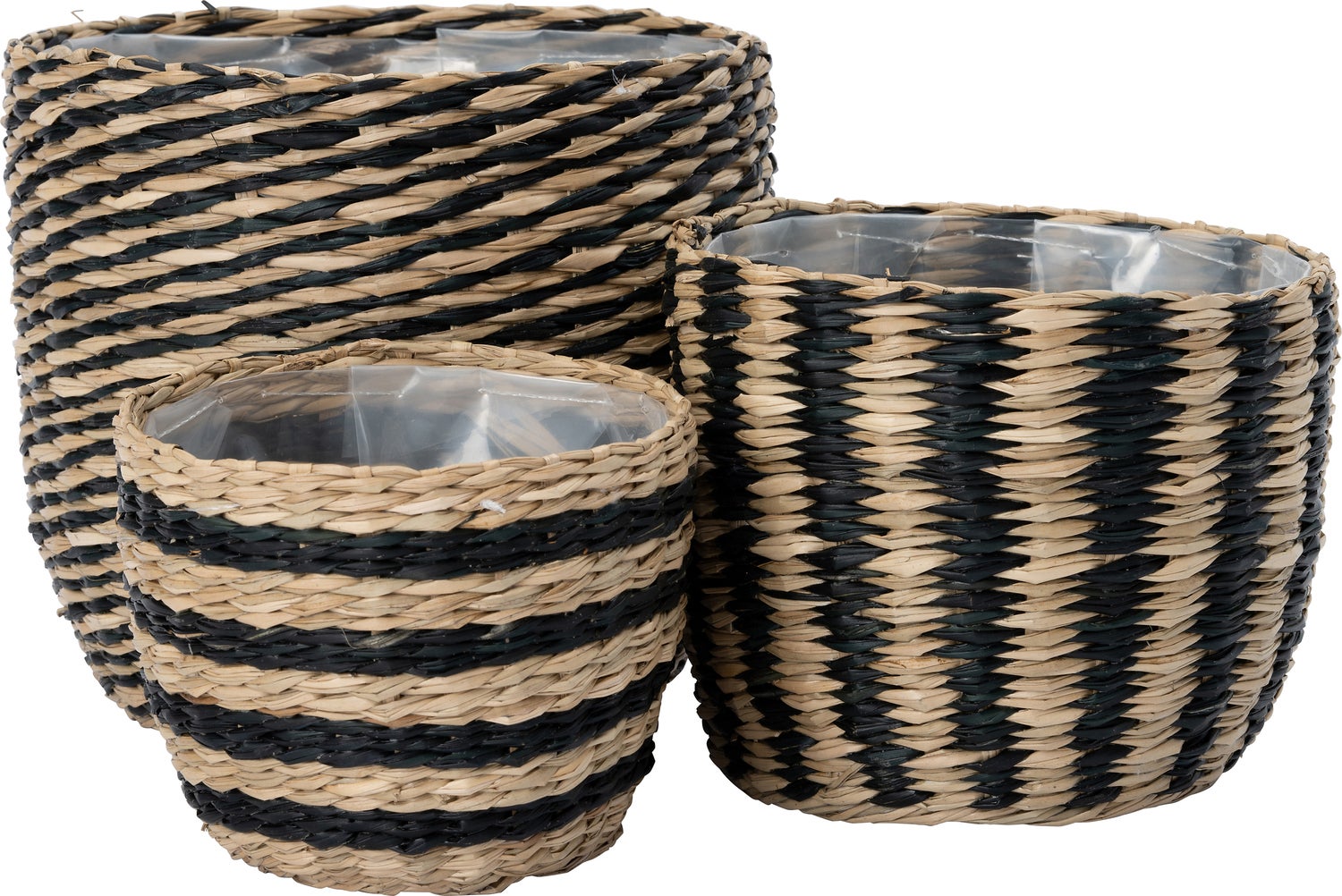Intratuin plantenmand Yke naturel / zwart D 17 H 13 cm