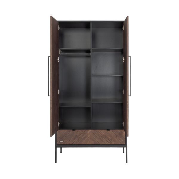 Kidsmill Vince Kledingkast 2-Deurs Black / Oak