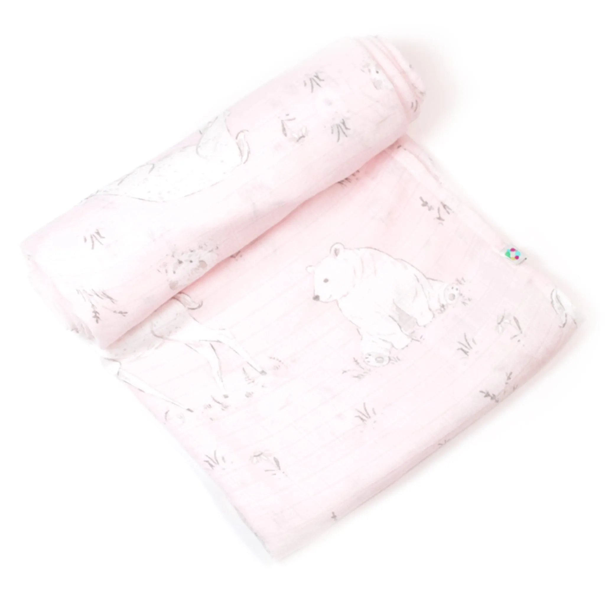 Bulle Couverture Mousseline Bambou - Rose