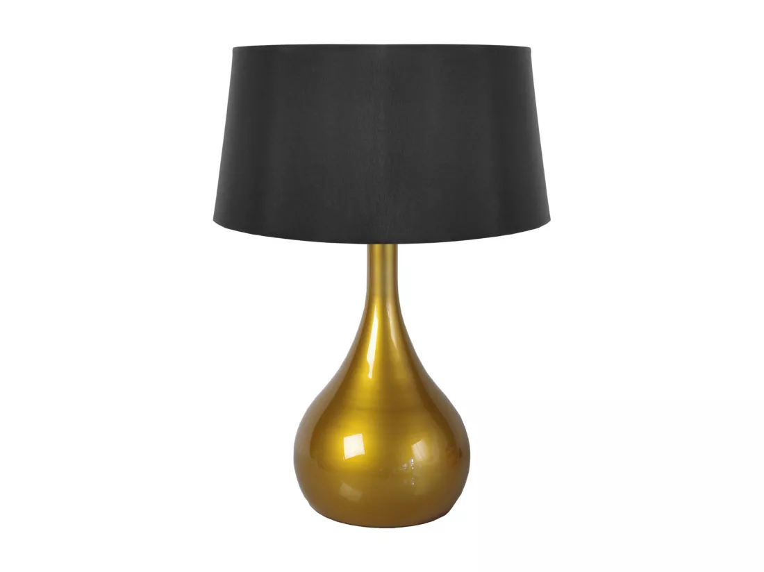Lampe de salon vase verre doré 66 cm.