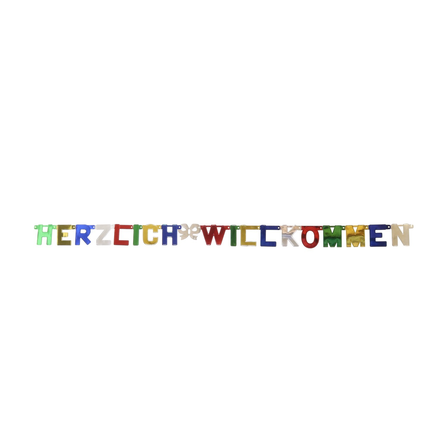 (2m) Herzlich Willkommen Girlande Party Deko Accessoire Home Banner (11.006.C) - Bunt
