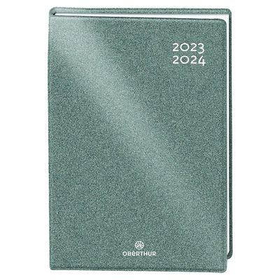 Agenda Gomme Métallisée - 1 jour par page - 12,5 x 17,5 cm - argent - Oberthur