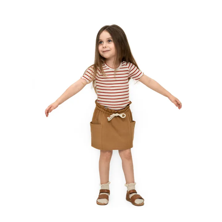 Minimalisma T-Shirt Rayé en Soie Blomst | Rouge