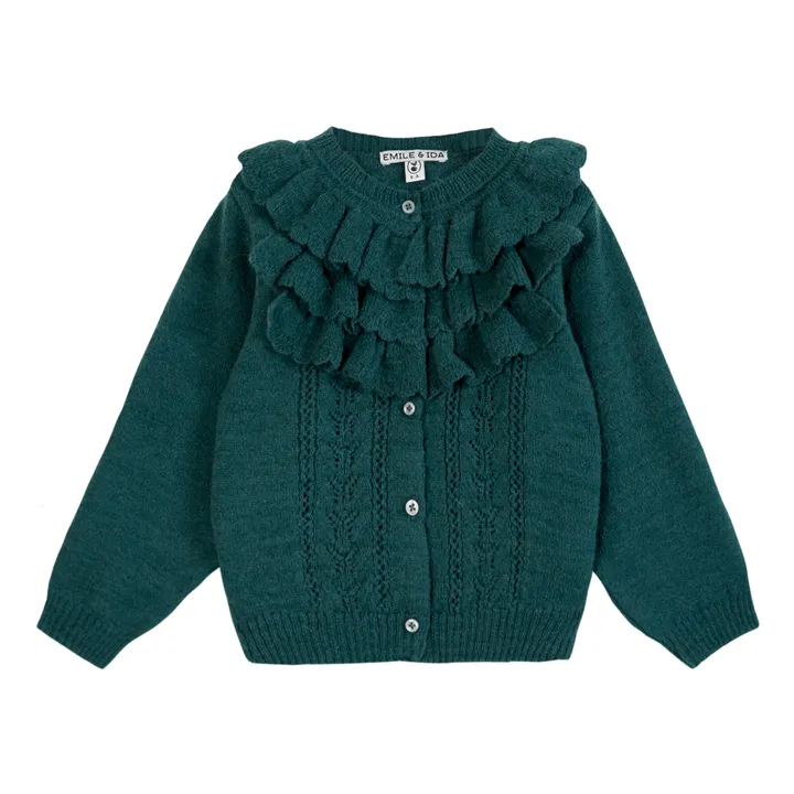 Emile et Ida Cardigan à Volants | Vert foncé