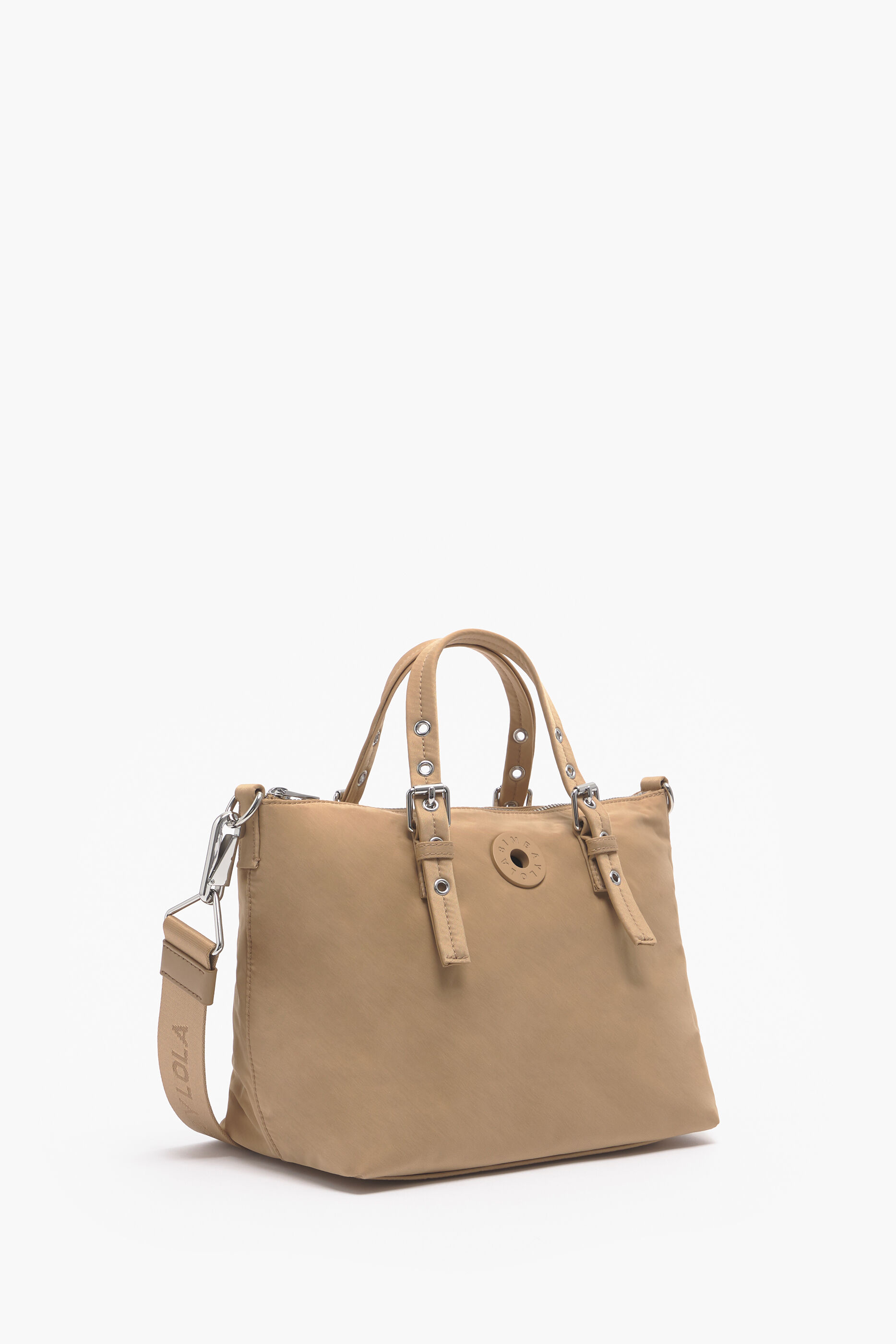 Bolsa tote M em nylon bege