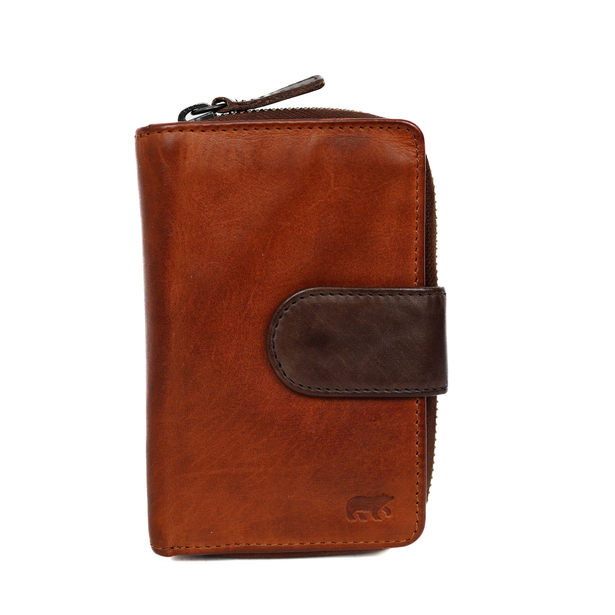 Ritsportemonnee 'Loet' cognac/bruin