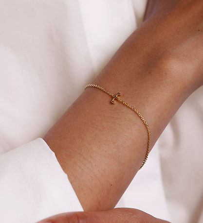 Design Letters Armband - E - 18 Karat vergoldet