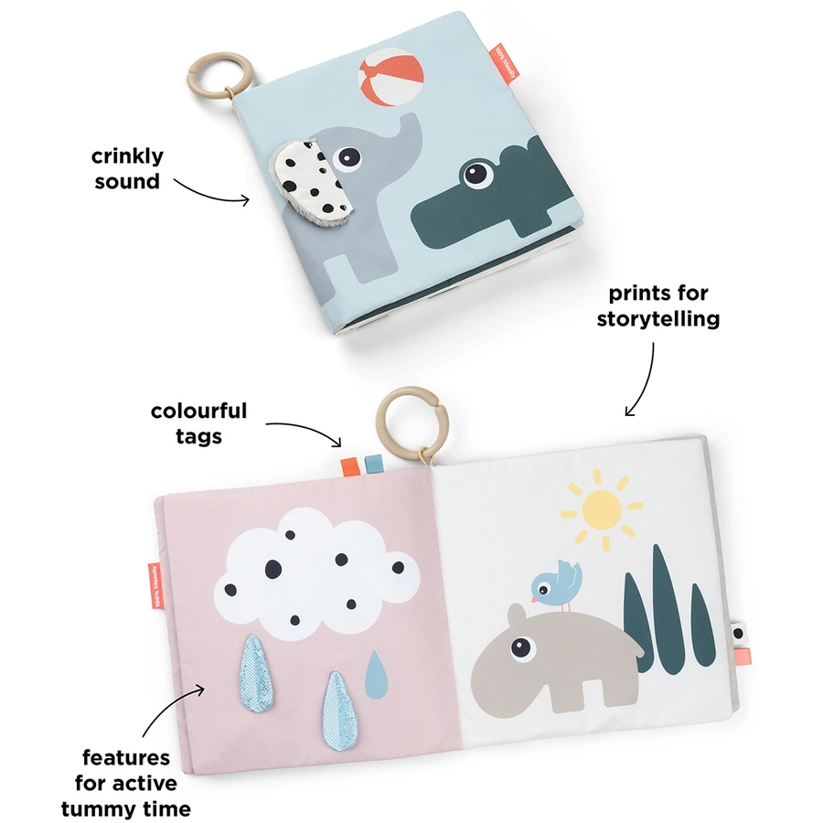 Done by Deer™ Tummy Time Stoffbuch Deer Friends, bunt