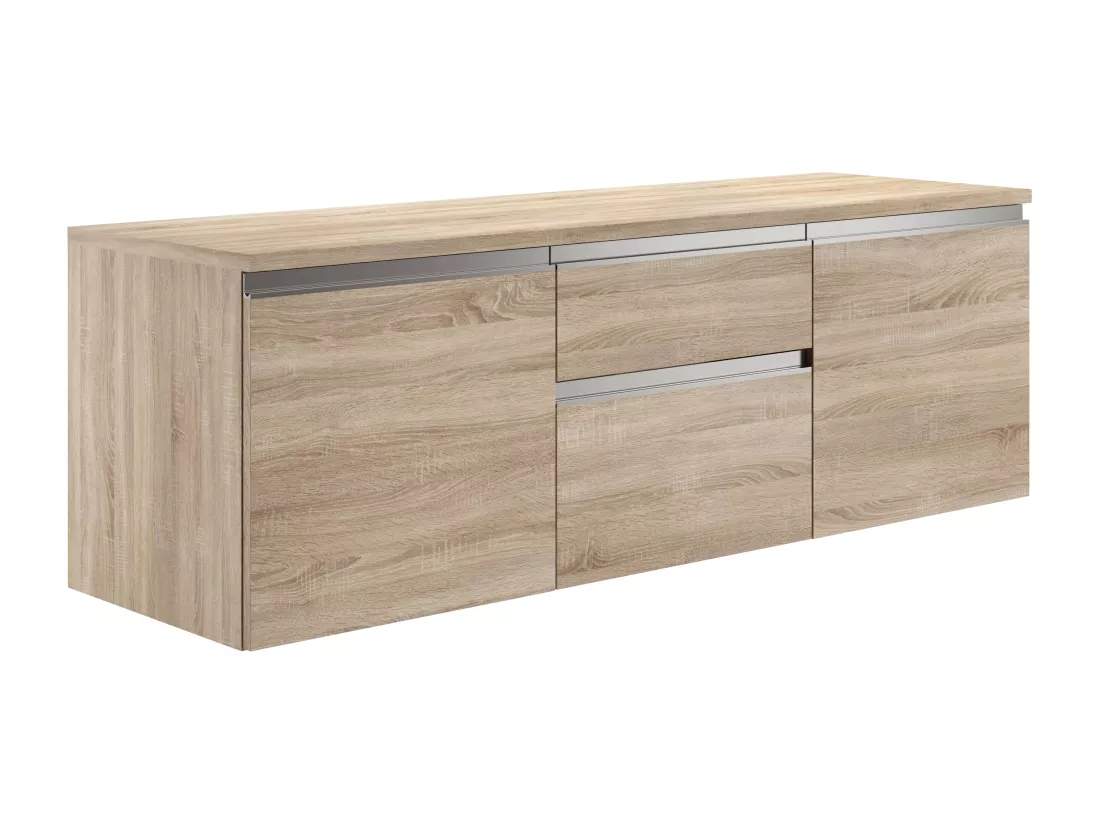 Meuble sous vasque suspendu - Naturel clair - 150 cm - JIMENA II