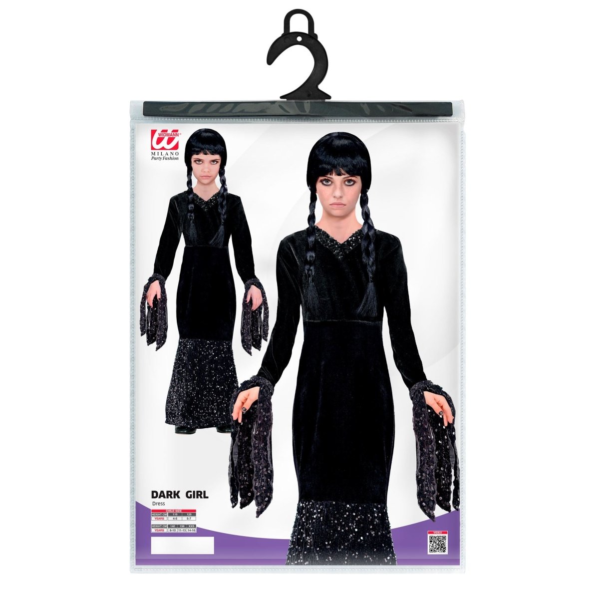 Halloween Jurk Zwart Meisje Lang