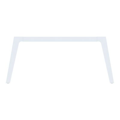 Bureau double STEELY - L140 cm - Double face Suivant - Pieds blanc - plateau imitation Hêtre