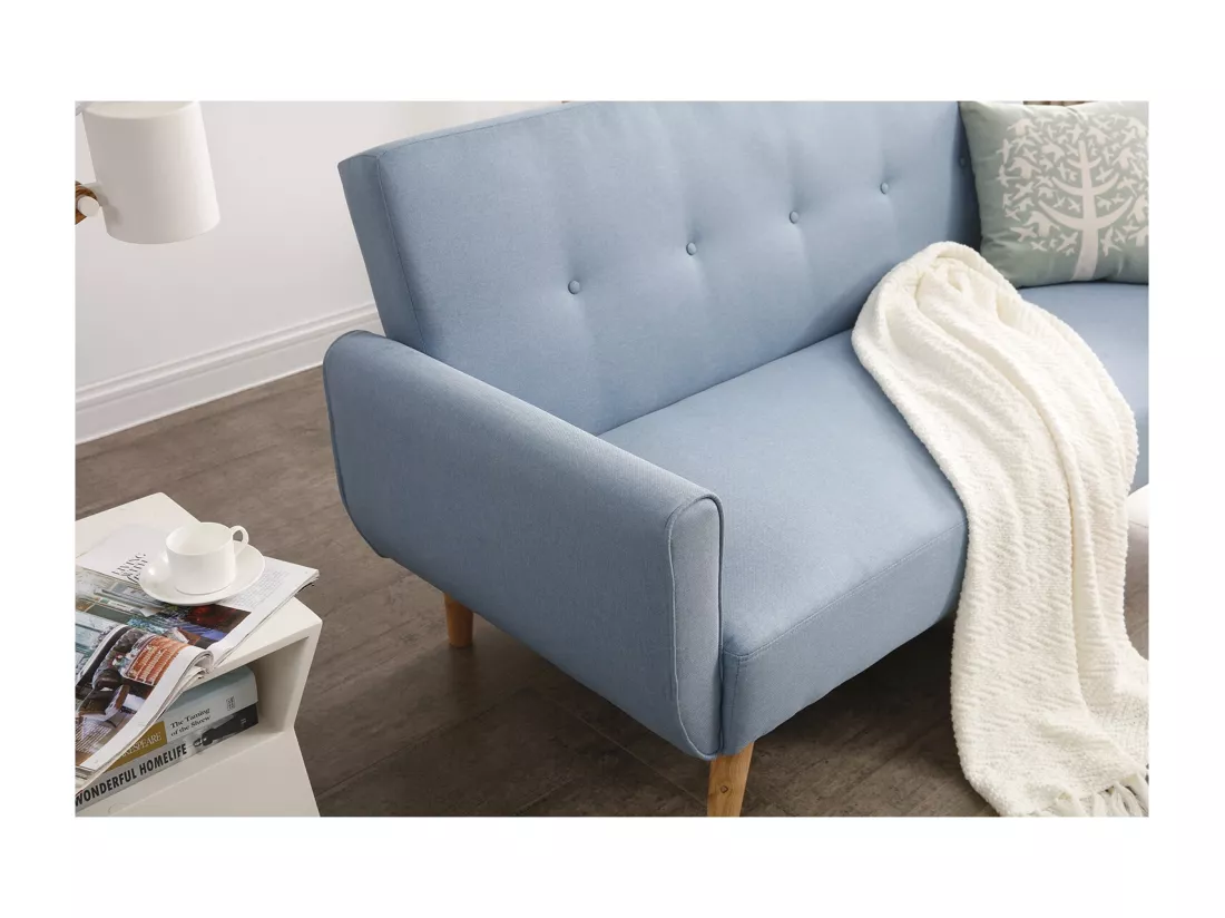 Canapé scandinave convertible 3 places bleu BERLIN