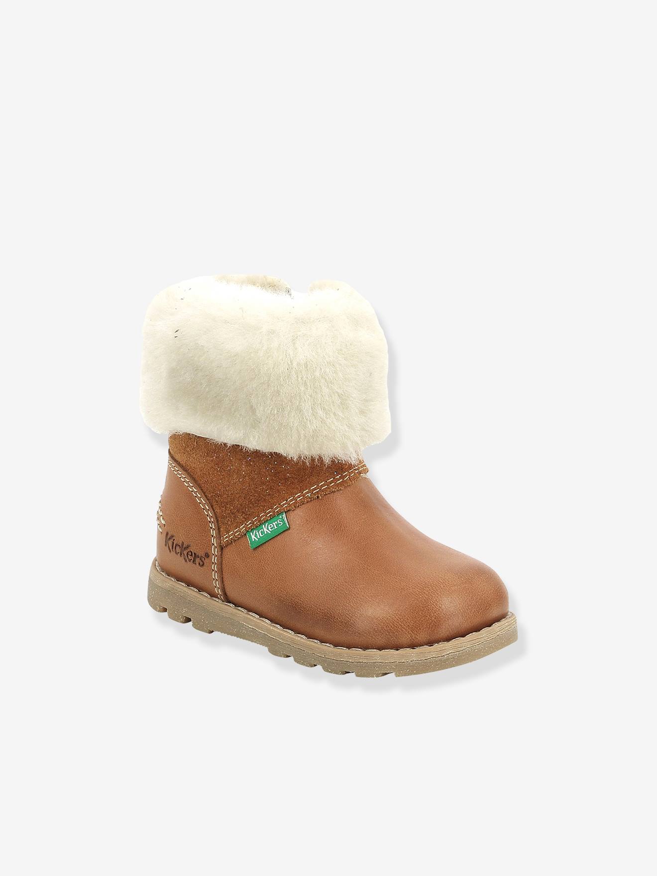 Botinhas Nonofur KICKERS® First Steps, caramelo bebê