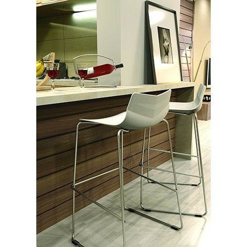 Tabouret haut Klass - pieds chromé