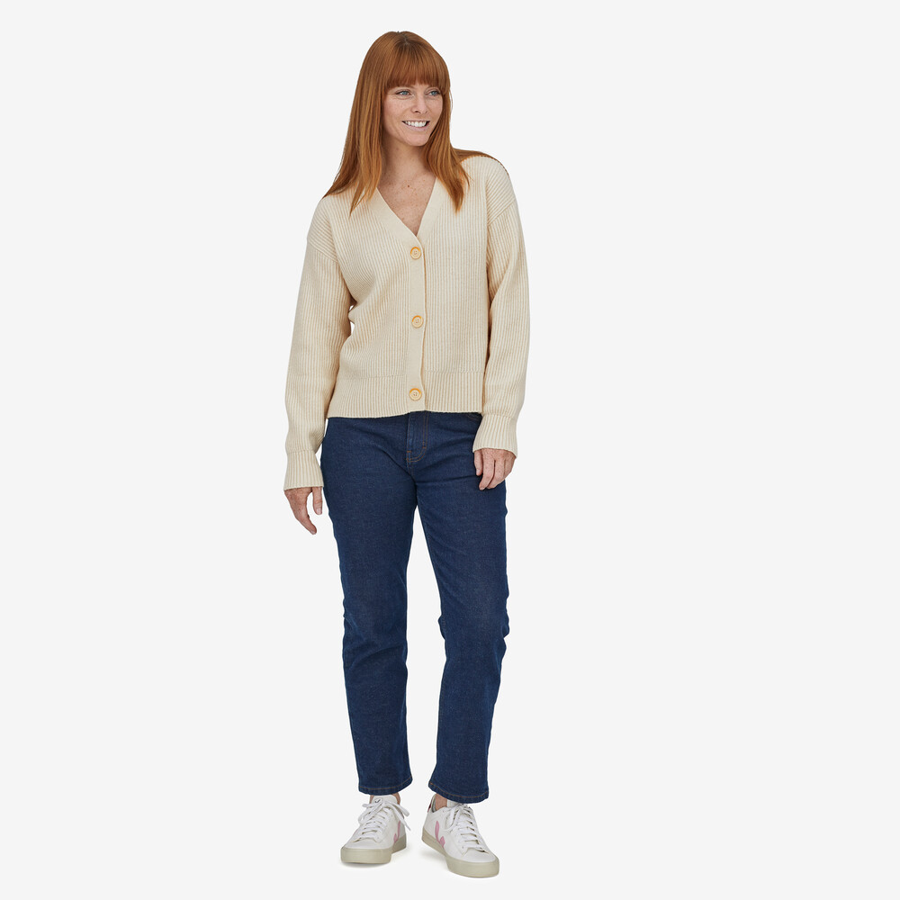 Damen-Strickjacke aus recyceltem Wollmischgewebe