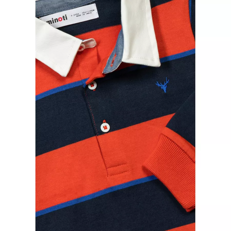 MINOTI Poloshirt OrangeBlauCremeweiß