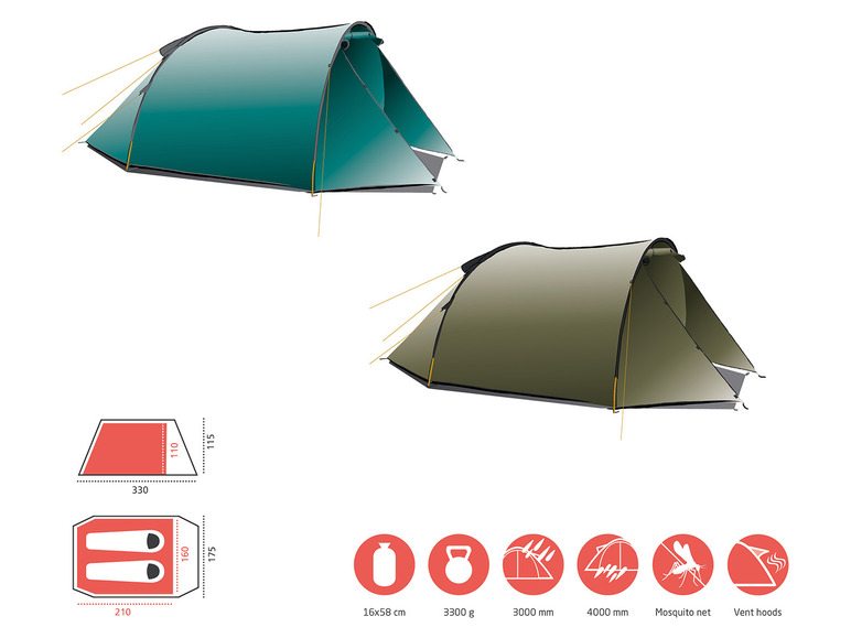 2 persoons tunneltent
