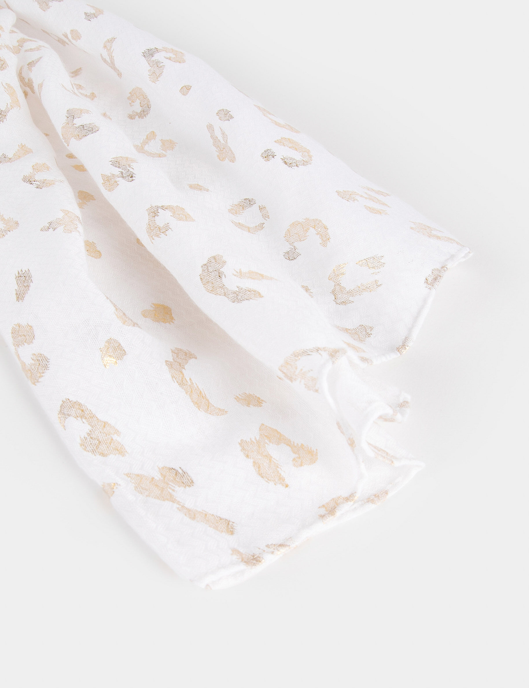 Foulard imprimé animalier blanc femme - blanc