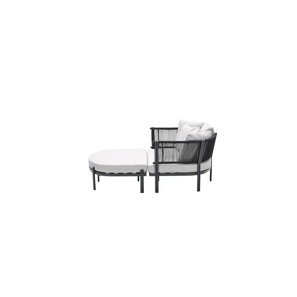San Remo divanbed - carbon black - rope lava zwart - valley sand