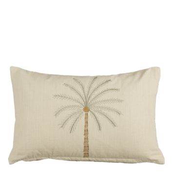 Kussen palmboom off white - l55xb35xh10cm