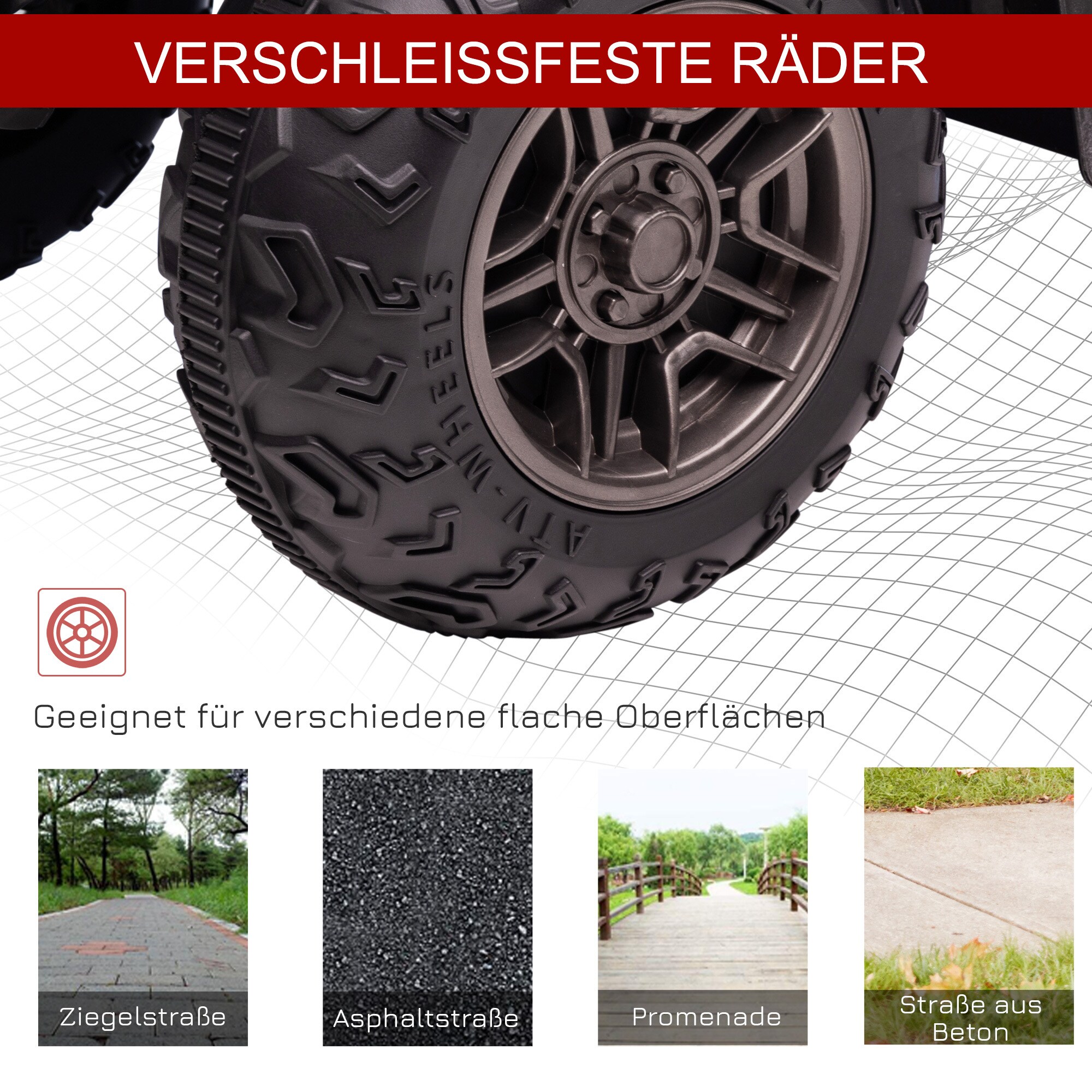 HOMCOM Kinderquad mit Soundeffekte 88L x 45B x 50H cm
