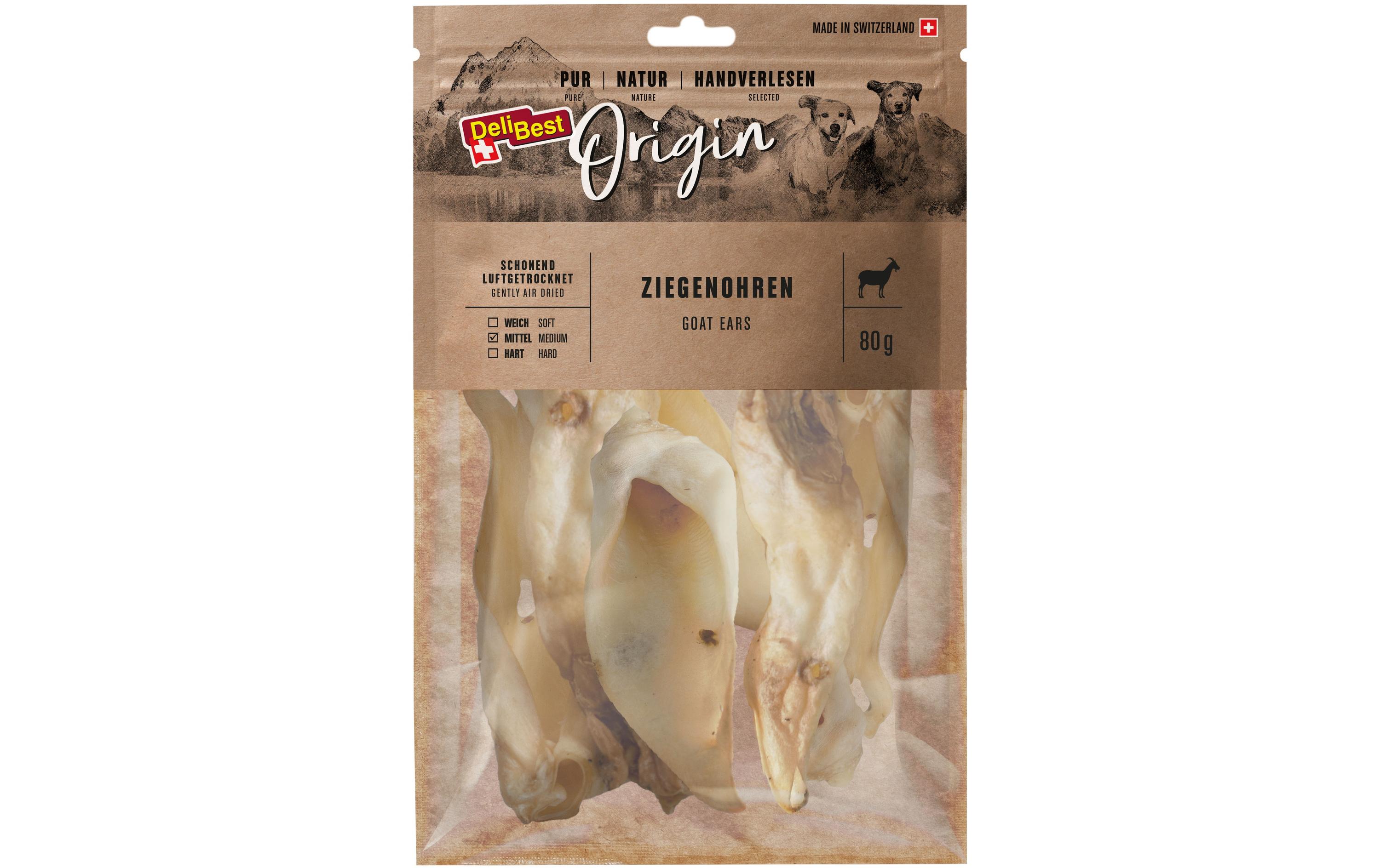 Kausnack Origin Ziegenohren 80 gLuftgetrockneter Kauartikel für Hunde