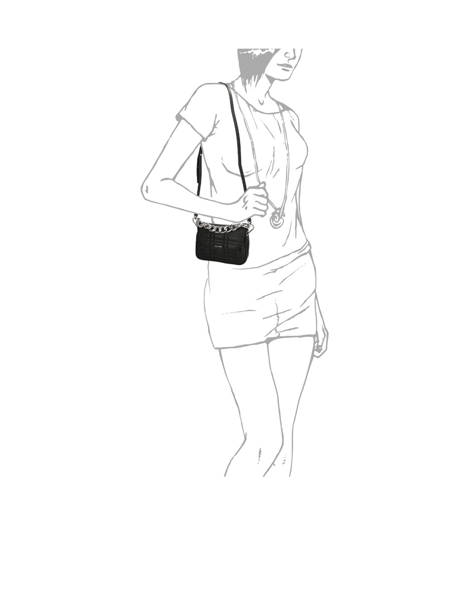 CK TOUCH SHOULDER BAG SM W/CHAIN