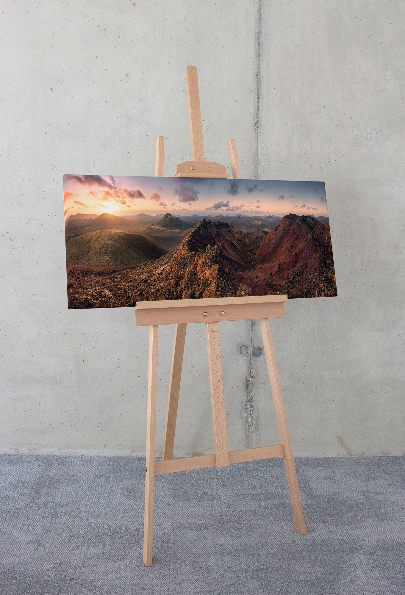Komar Leinwandbild »Primeval Days - Grösse 90 x 40 cm« Baum | Berge | Blätter | Foto | Jahreszeiten | Landschaft | Meer | Natur | Palmen | Strand Packung, 1 Stk. tlg. Keilrahmenbild mi Echtholzrahmen