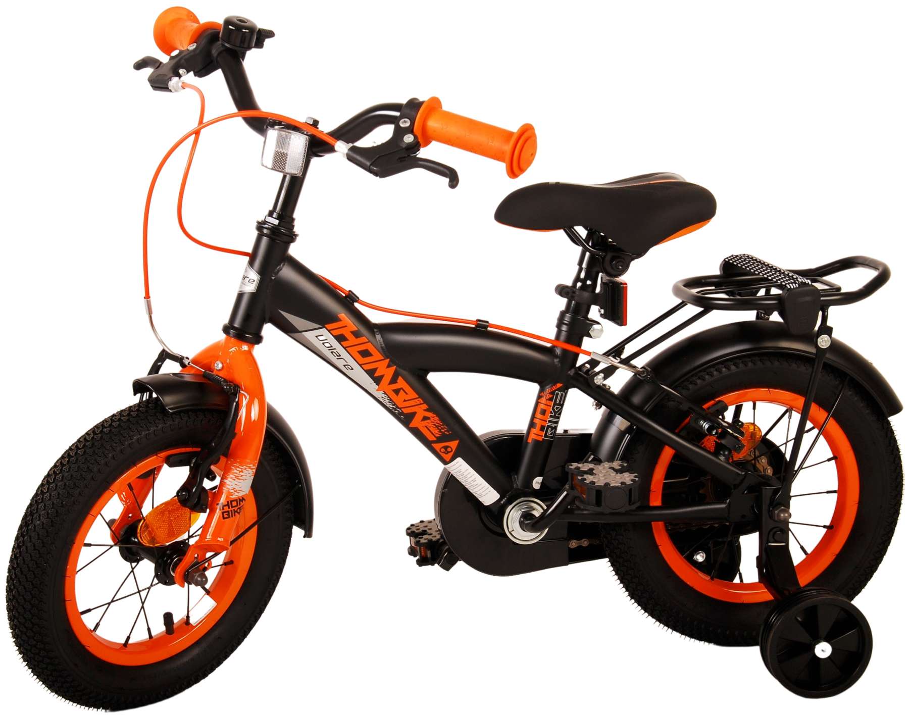 TPFSports Thombike Kinderfahrrad - Jungen - 12 Zoll - Rücktritt + Handbremse - Schwarz/Gelb