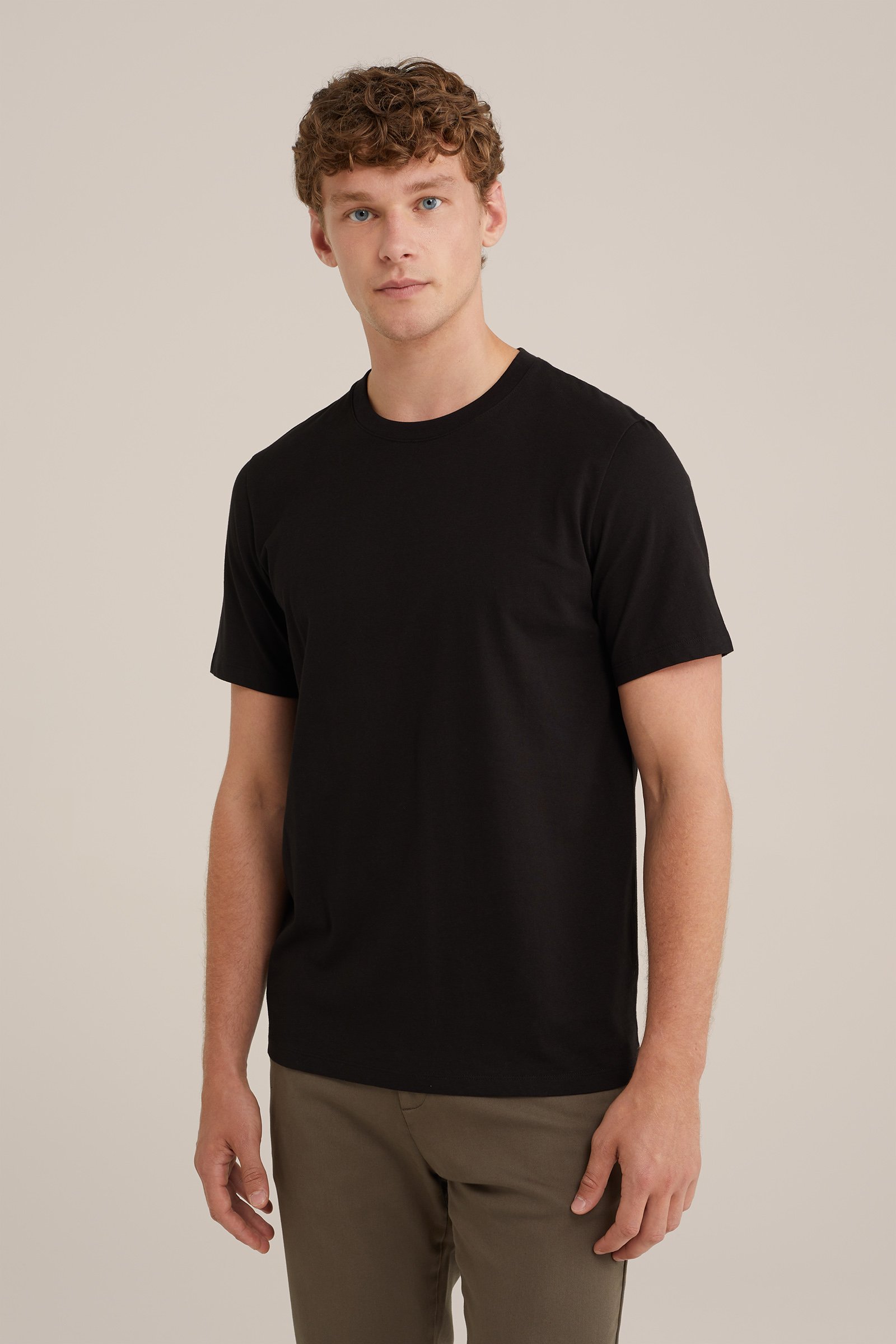 T-shirt van 100% katoen WE Fashion Zwart