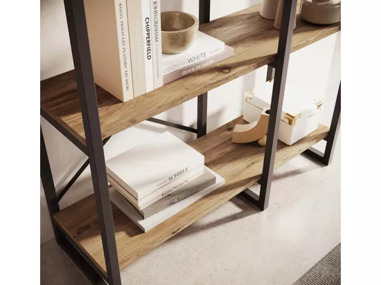 Etagère en Pin Atlantique et Acier avec 87,5x30x138cm Factory E