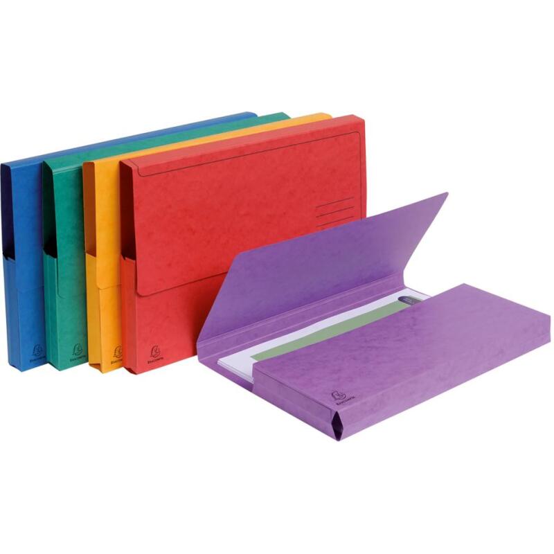 Paquet de 5 chemises poche carte lustrée 265g/m2 - 24,5x32,5cm - Couleurs assorties