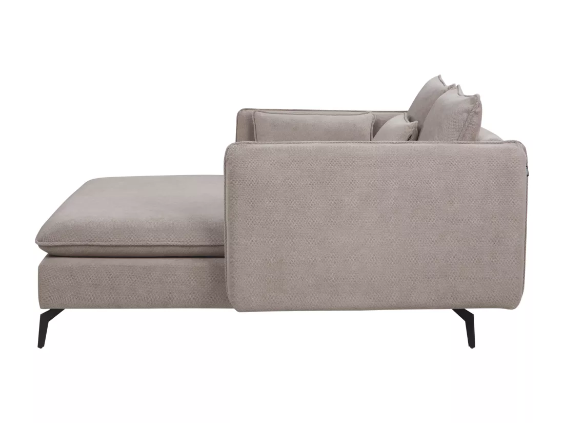 Chaise longue en tissu taupe CHARMES